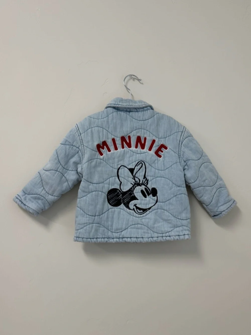 Zara Minnie Mouse Denim Sherpa Jacket